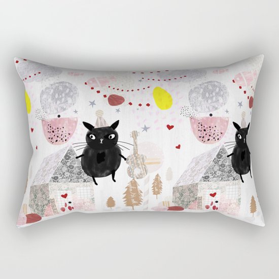 Birthday Cat Rectangular Pillow