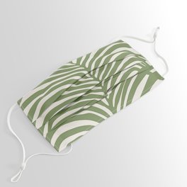 Zebra Palm Print Green Face Mask