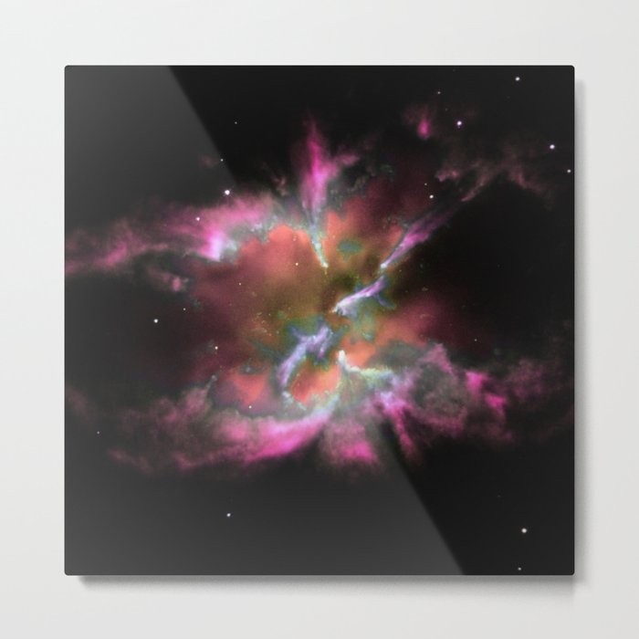 Coral Hot Pink Planetary Nebula Metal Print