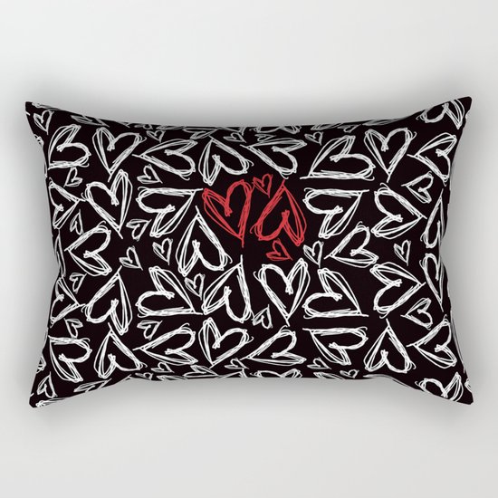 Hearts drawn with chalk Rectangular Pillow