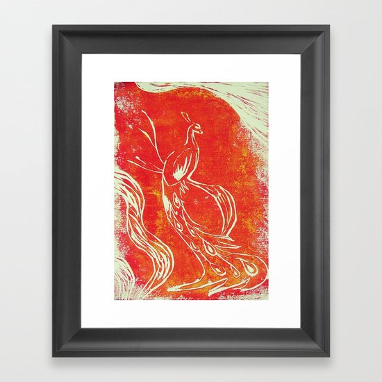 Peacock of Fire Framed Art Print