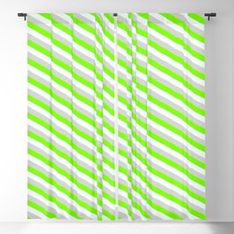 [ Thumbnail: Green, Mint Cream, and Light Gray Colored Stripes Pattern Blackout Curtain ]