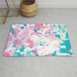Rhea - abstract minimal painting pink and blue gender neutral nursery Rug | Pattern, Painting, Digital, Baby, Acrylic, Curated, Abstractpainting, Nursery, Blue, Pink 