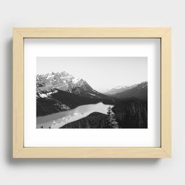 Peyto Lake | Travel Alberta | Wanderlust | Canada Landscape | Black and White Photography Recessed Framed Print