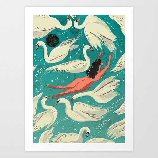 Flying or Drowning Art Print