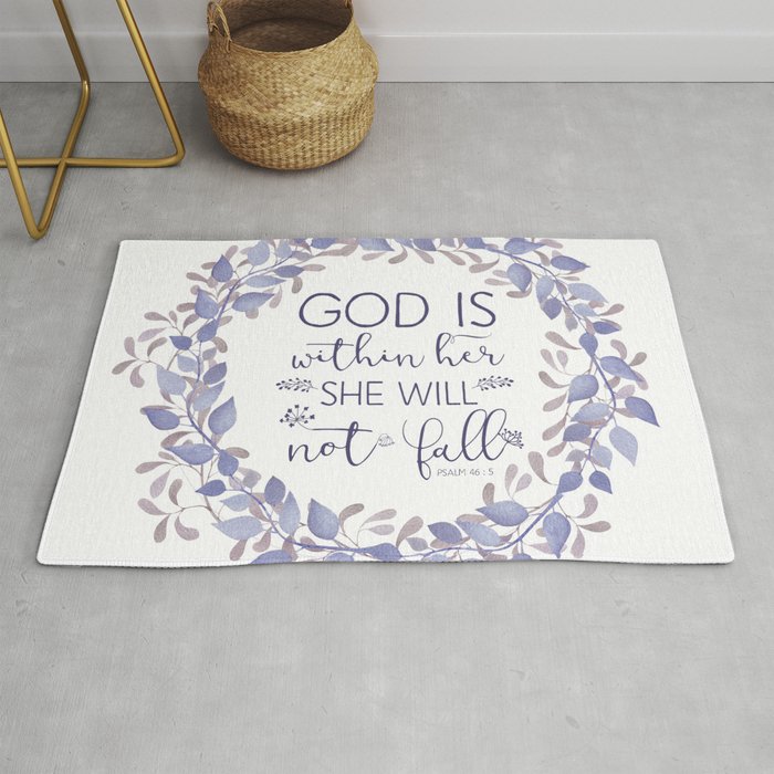 Christian Bible Verse Quote - Psalm 46-5 Rug