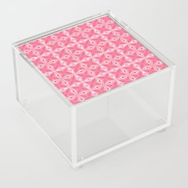 Pink and White Retro Modern Tropical Botanical Acrylic Box
