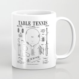 Table Tennis Ping Pong Old Vintage Patent Drawing Print Coffee Mug