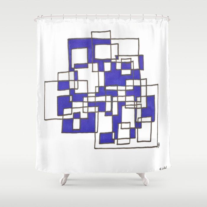 Black and Blue 1 Shower Curtain