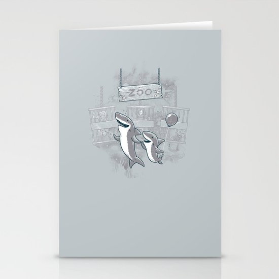 shark zoo Stationery Cards