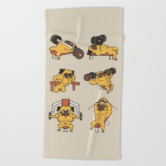 Chest Day with The Pug Beach Towel