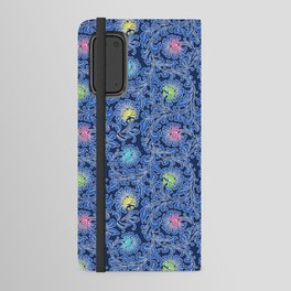 Blue Floral Pattern Design Android Wallet Case