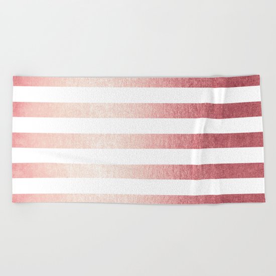 Simply Striped Rose Gold Twilight Beach Towel