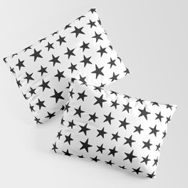 Star Pattern Black On White Pillow Sham