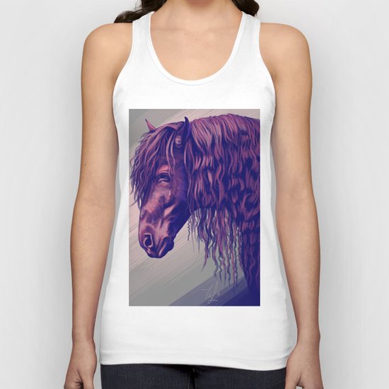 Purple horse portrait Unisex Tank Top