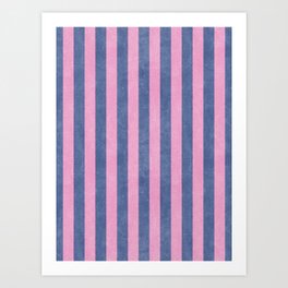 STRIPES - 005 - pink and blue Art Print