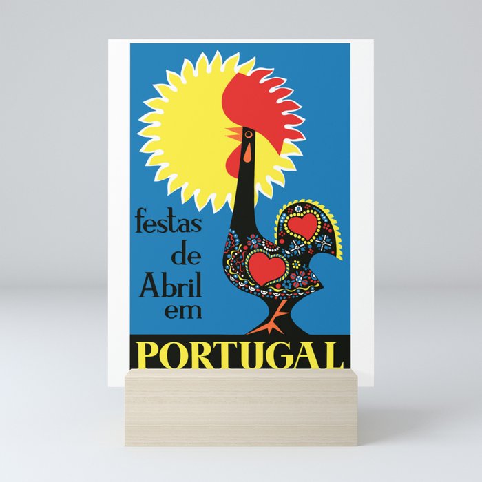 1965 PORTUGAL April Festivals Travel Poster Mini Art Print