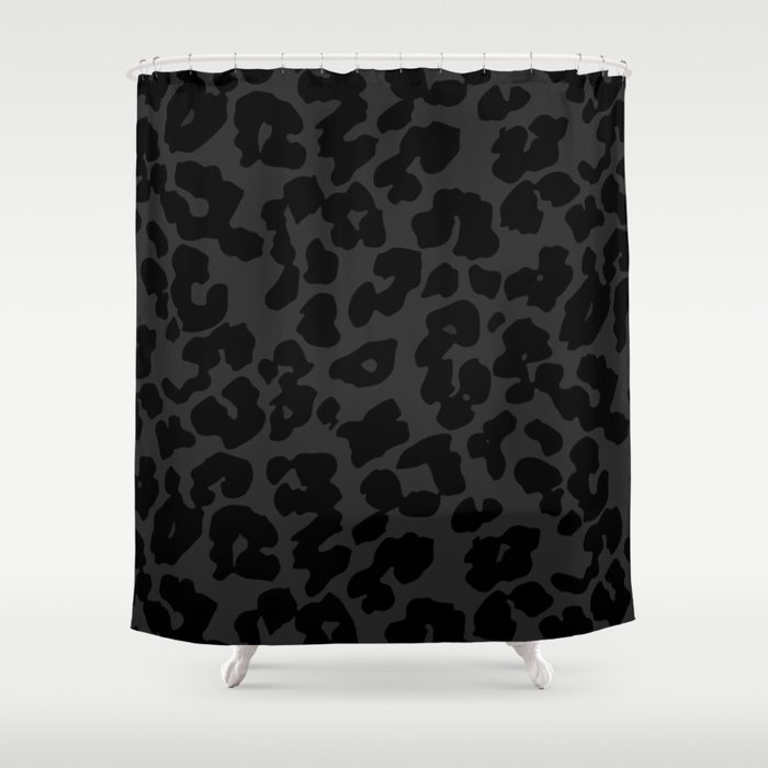 Black Leopard Print Pattern Shower Curtain
