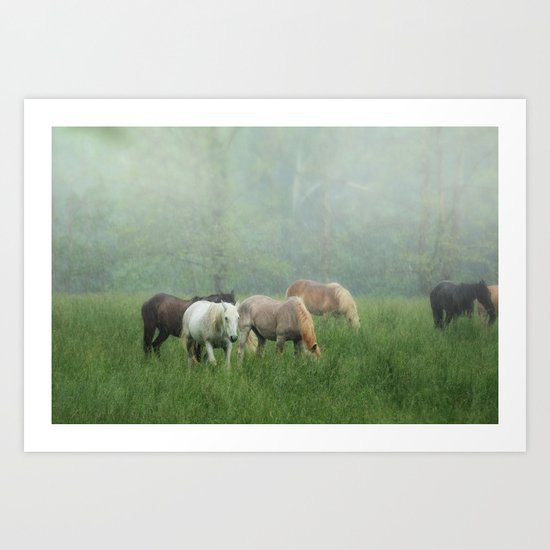 Out in the rain Art Print