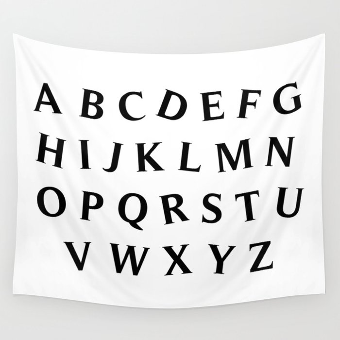 LETTERS (BLACK & WHITE) Wall Tapestry