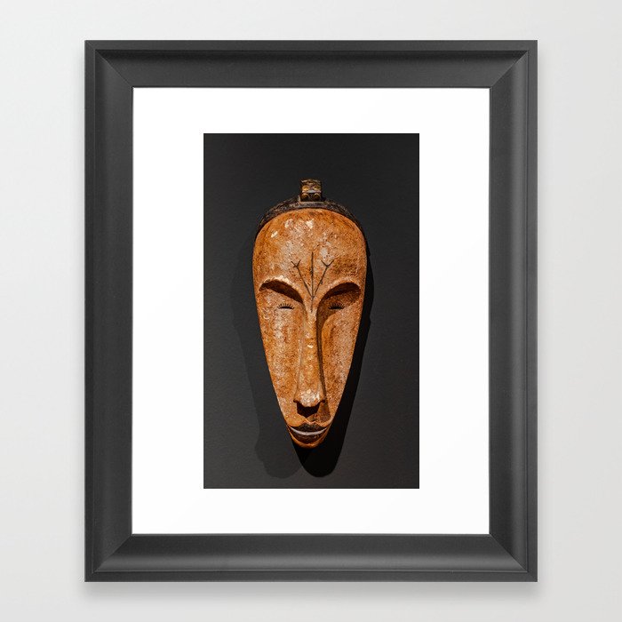 african Fang Ngil wooden mask Framed Art Print