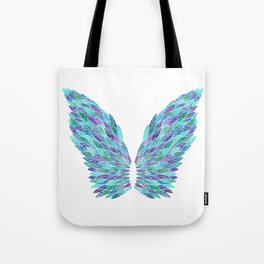 Turquoise Angel Wings Tote Bag