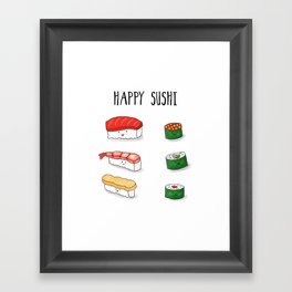 Happy Sushi Framed Art Print