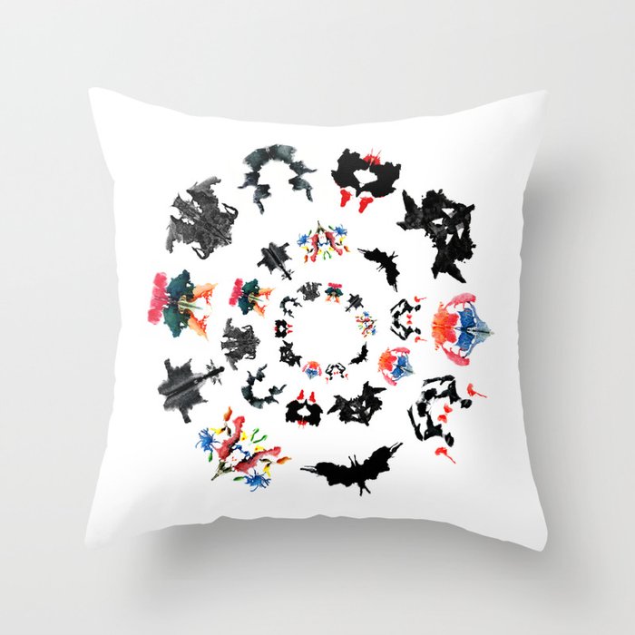 Rorschach test subjects' perceptions of inkblots psychology   thinking Exner score Throw Pillow