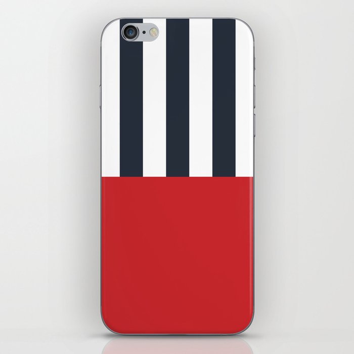 Red, White & Blue Colorblock Pattern iPhone Skin
