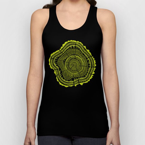 Lime Tree Rings Unisex Tank Top