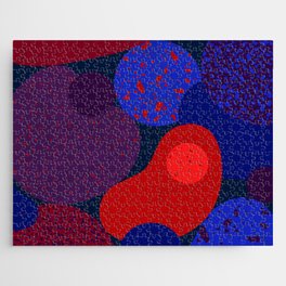 Terrazzo red blue purple night Jigsaw Puzzle