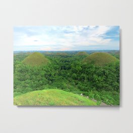 Chocolate Hills, Bohol, Philippines Metal Print | Nature, Blueskies, Clouds, Hill, Vacation, Outdoor, Mountains, Photo, Skies, Adventuredecor 