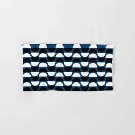 Abstraction_NEW_GEOMETRIC_BLUE_BLACK_WHITE_PATTERN_POP_ART_0311A  Hand & Bath Towel