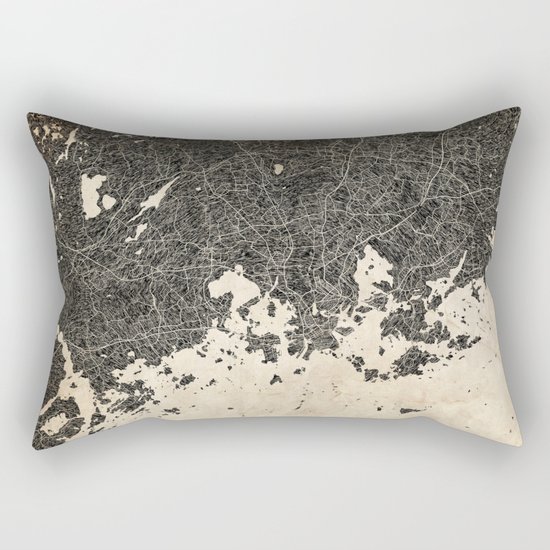 helsinki map ink lines 2 Rectangular Pillow