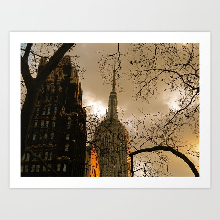 Empire State From Bryant Park Art Print