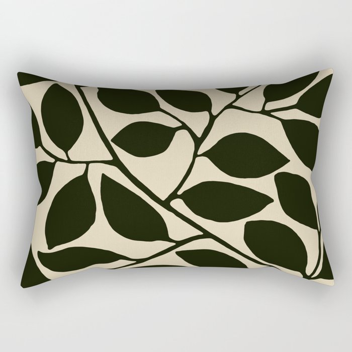 leaves black and white Rectangular Pillow