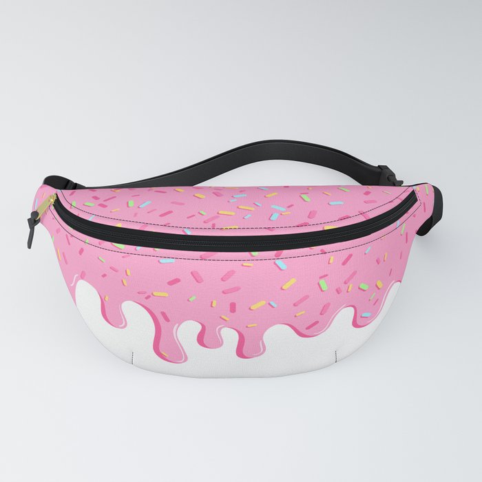 Pink donut glaze Fanny Pack by Katakata Society6