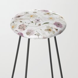 Cute Watercolor Spring Flowers Meadow Counter Stool