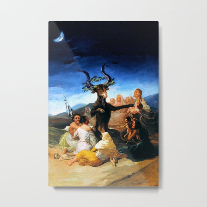 Francisco Goya (Spanish 1746-1828) - Witches' Sabbath - Original Title: El aquelarre - 1798 - Romanticism / Tenebrism - Gothic, Religious - Oil on canvas - Digitally Enhanced Version - Metal Print