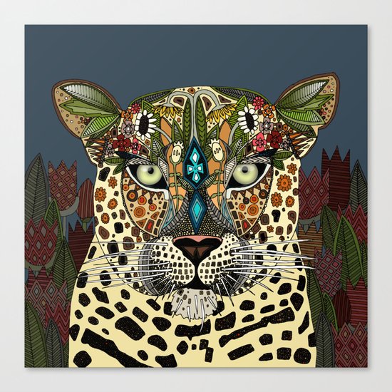 leopard queen blue Canvas Print