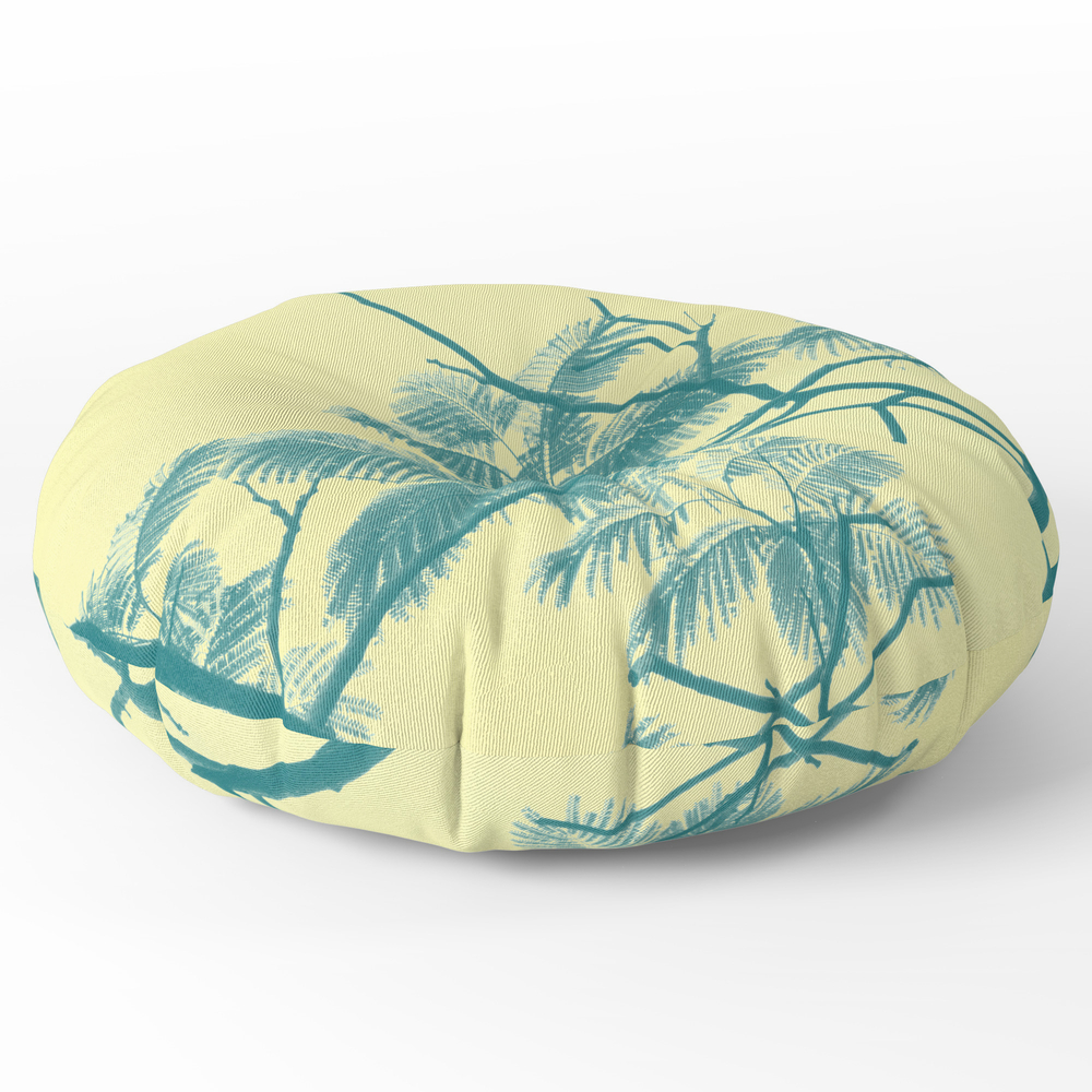 Branches And Leaves Round Floor Pillow - x 26