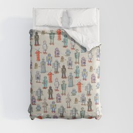 Vintage Style Robot Collection Comforter