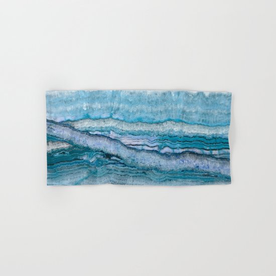 Mystic Stone Aqua Blue Hand & Bath Towel
