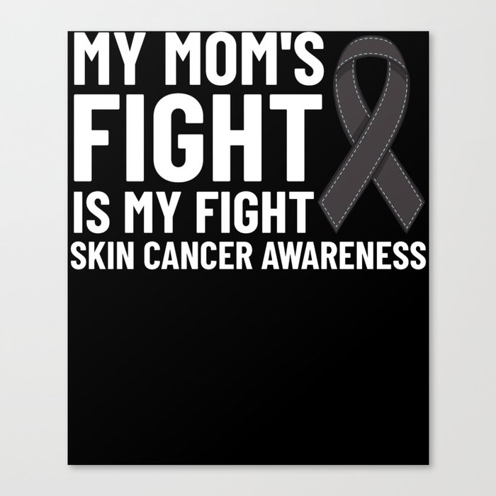 Melanoma Skin Cancer Black Ribbon Treatment Canvas Print