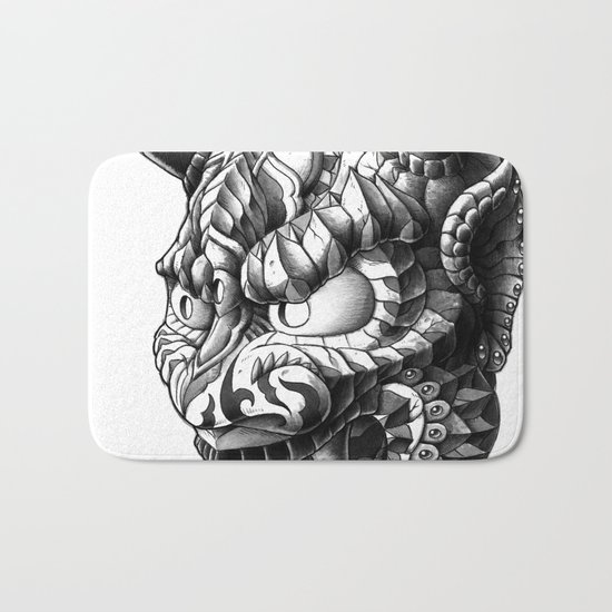 Japanese Demon Mask v.1 Bath Mat
