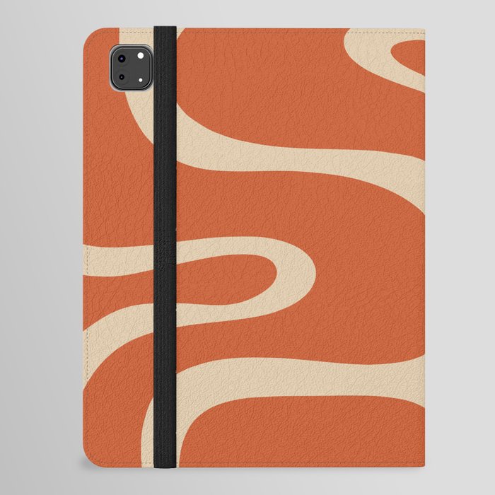 Copacetic Retro Abstract in Mid Mod Burnt Orange and Beige iPad Folio Case