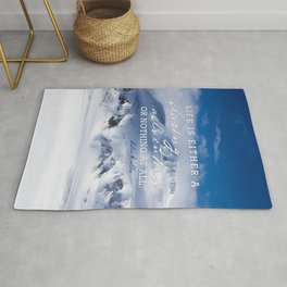 Life is either a daring adventure or nothing at all. ICELAND (Helen Keller Quote) Rug | Landscape, Nature, Typography, Photo 