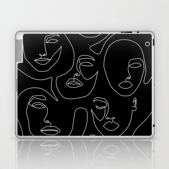 Faces in Dark Laptop & iPad Skin