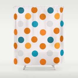 Polka Dots for Teal and Orange Lovers Shower Curtain