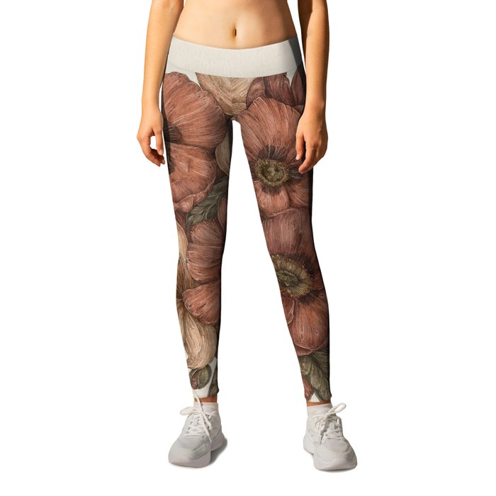 Poppies and Lilies Leggings